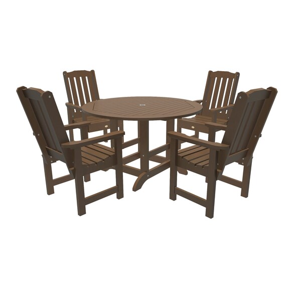 Highwood Usa Lehigh 5pc Round Outdoor Patio Furniture Dining Set AD-DNL48-ACE - main